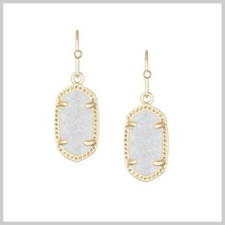 Kendra Scott Lee Earrings in Gold with White Opal