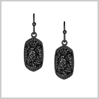 Kendra Scott Lee Earrings in Gunmetal and Black Drusy