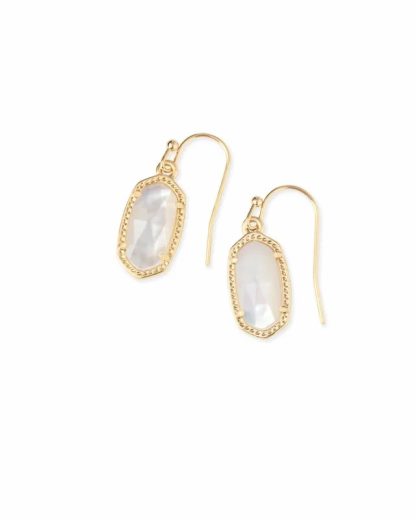 Kendra Scott Lee Gold Drop Earrings in Ivory Mother-of-Pearl - Image 3