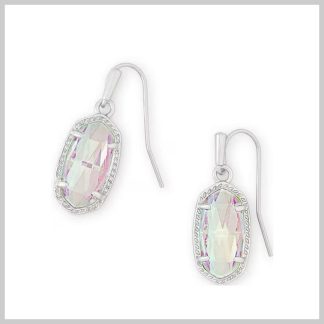Kendra Scott Lee Silver Drop Earrings in Dichroic Glass