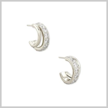Kendra Scott Livy Huggie Earrings-Rhodium