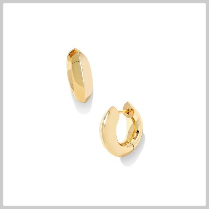Kendra Scott Mikki Metal Huggie Earrings Polished-Gold