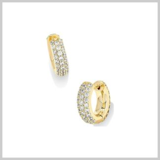 Kendra Scott Mikki Pave Huggie Earrings-Gold