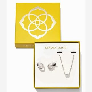 Kendra Scott Cailin Crystal Gift Set Rhodium with White Crystal