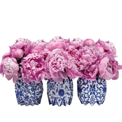 Blue Chinoiserie Paper Vase Wraps - Image 5