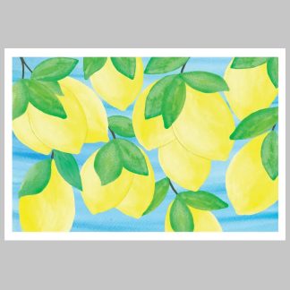 Lucy Grymes Lemon Paper Placemat Pad Set of 24