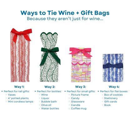 Lucy Grymes Designs Holiday Bow Garden Wine & Gift Bag Kits Set of 6 - Image 2