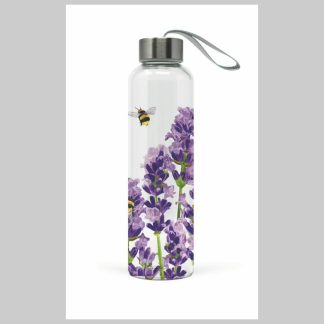 Glass Water Bottle-Lavender & Bees
