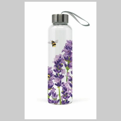 Glass Water Bottle-Lavender & Bees