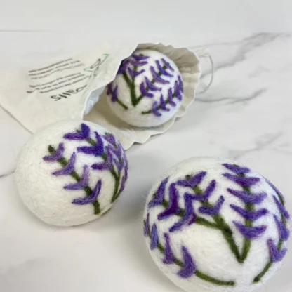 Once Again Home Co. Wool Dryer Balls - Lavender Set of 3 - Image 2