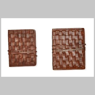 Chestnut Woven Leather Journals Set of 2-Large Weave