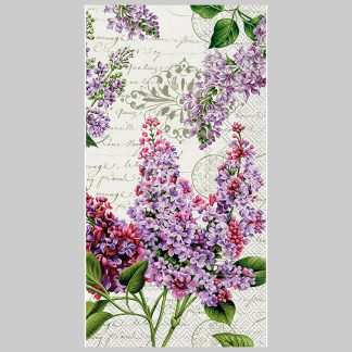 Boston International Lilac Letter Cream Guest Napkins
