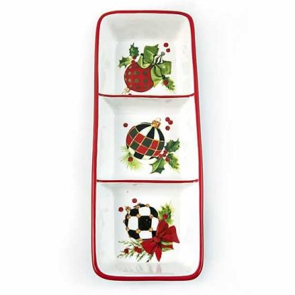 MacKenzie-Childs Holiday- Deck the Halls Trio Platter - Image 2