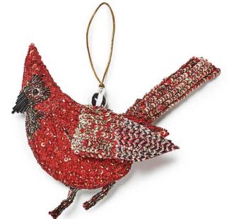 MacKenzie Childs Cardinal Beaded Ornament