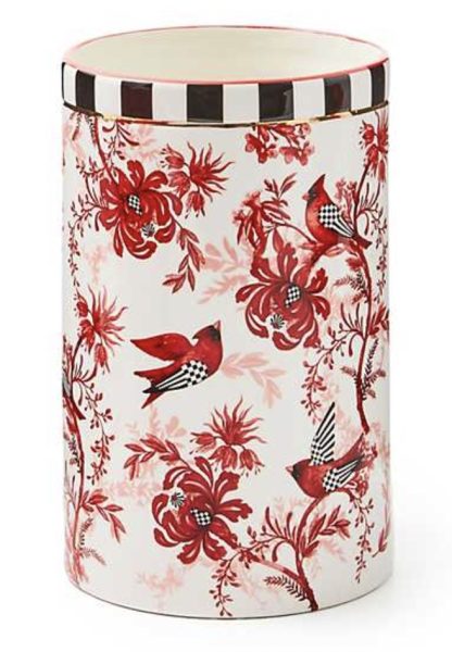 MacKenzie Childs Cardinal Toile Short Vase