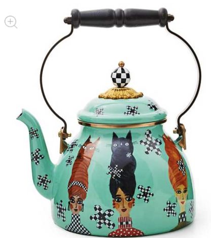 MacKenzie Childs Cat Lady 2 Qt Tea Kettle