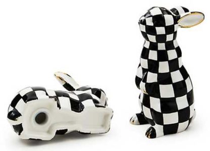 MacKenzie Childs Courtly Bunny Salt & Pepper Set