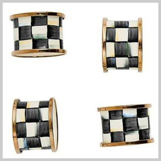 MacKenzie-Childs Courtly Check Napkin Rings Set Of 4