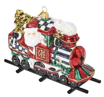 MacKenzie Childs Courtly Train Glass Ornament