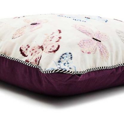 MacKenzie Childs Eternity Butterfly Checked Pillow