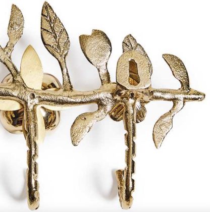 MacKenzie Childs Petal Small Gold Wall Hook Rack