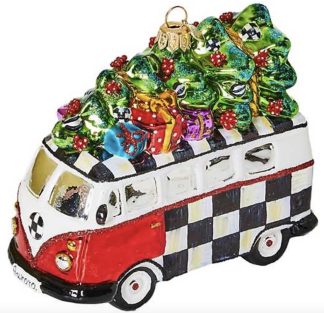 MacKenzie Childs Retro Van Glass Ornament