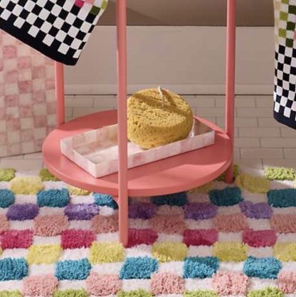 MacKenzie Childs Rozy Check Capiz Vanity Tray