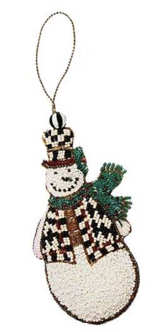 MacKenzie Childs Snowman Beaded Ornament