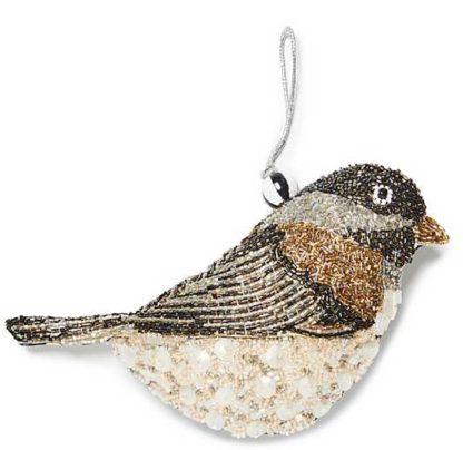 MacKenzie Childs Sparrow Bird Beaded Ornament