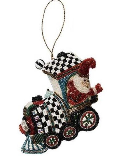 MacKenzie Childs Train Beaded Ornament