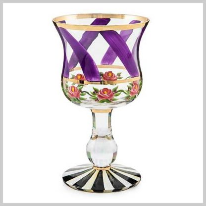 MacKenzie-Childs Maypole Lavender-Wine Glass