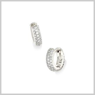Kendra Scott Mikki Metal Huggie Earrings-Polished Silver