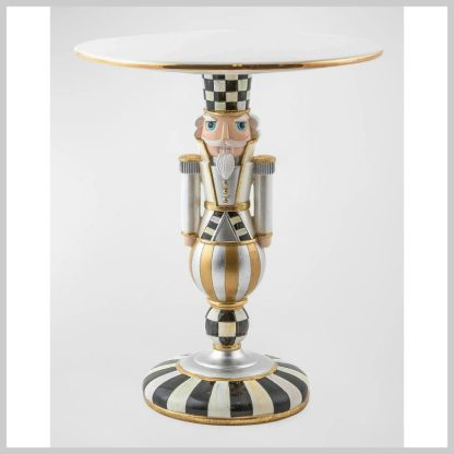 MacKenzie-Childs Holiday- Glam Up Buckingham Nutcracker Pedestal Platter