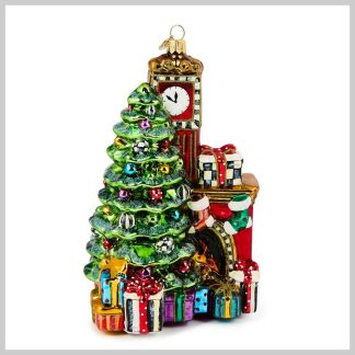 MacKenzie-Childs Holiday- Glass Ornament- Fireplace