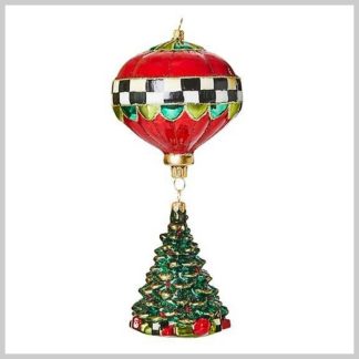 MacKenzie-Childs Holiday- Glass Ornament- Cozy Christmas Balloon Tree