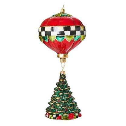 MacKenzie-Childs Holiday- Glass Ornament- Cozy Christmas Balloon Tree