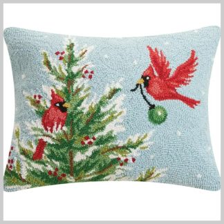 Peking Handicraft Cardinals Tree and Ornament Hook Pillow