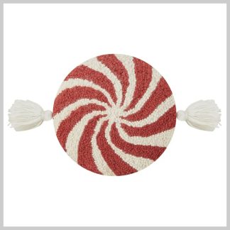 Peking Handicraft Peppermint Hook Pillow with Tassels