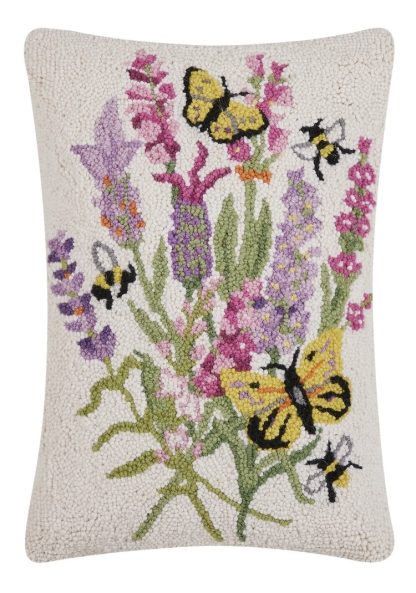 Peking Handicraft Lavender Butterfly Hook Pillow