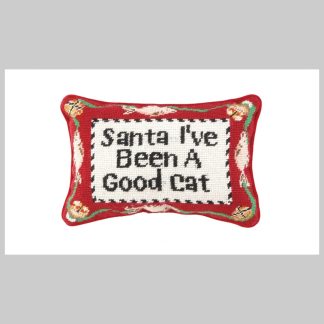 Peking Handicraft Good Cat Needlepoint Pillow