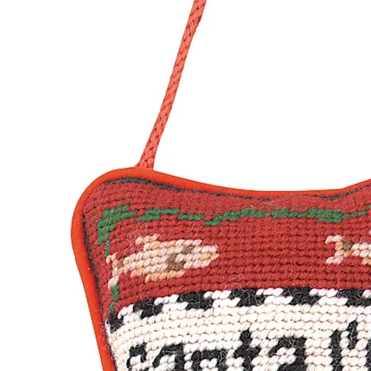 Peking Handicraft Santa I've Been A Good Cat Needlepoint Christmas Door Hanger - Image 3