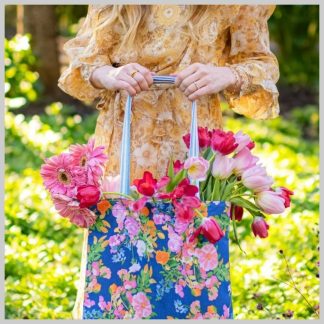 Paint&Petals Canvas Tote - Galaxy Blue Floral