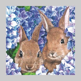Paper Products Design Hydrangea & Bunny Cocktail Napkins