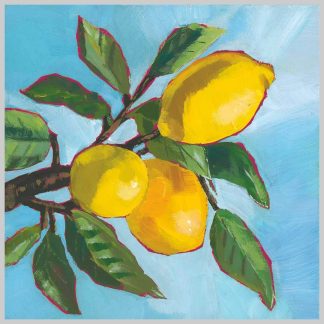 Paper Products Design Lemon Musee Lunch Napkins-Blue
