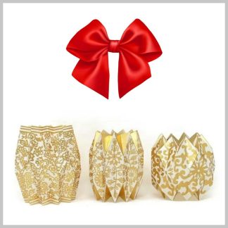 Lucy Grymes Designs Gold Chinoiserie Paper Vase Wraps Set of 3