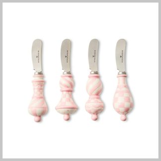 MacKenzie-Childs Rosy Check Party Spreaders, Set Of 4