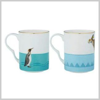 Yvonne Ellen - Leopard and Penguins Mugs, Set of 2