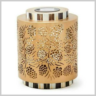 MacKenzie-Childs Holiday- Pinecone Solar Lantern-Short