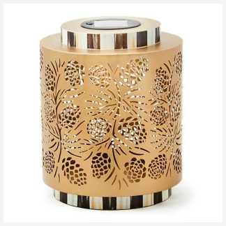 MacKenzie-Childs Holiday- Pinecone Solar Lantern-Short