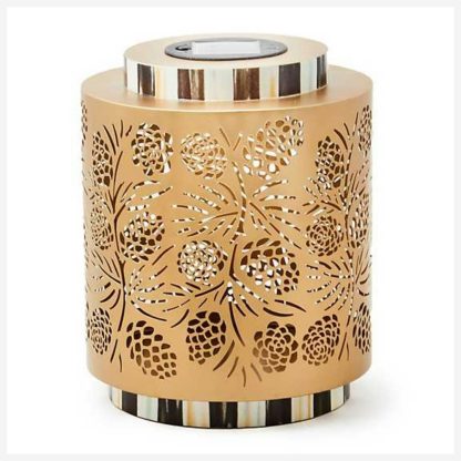 MacKenzie-Childs Holiday- Pinecone Solar Lantern-Short